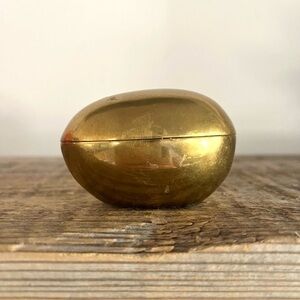 Solid brass egg trinket box